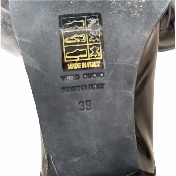 Lanvin Luxury Black Patent Leather Block Heel Loafers. Made in Italy. - Picture 6 of 8